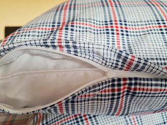 Pościel jersey 160x200 granatowa czerwona biała krata