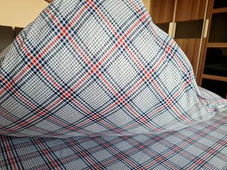 Pościel jersey 160x200 granatowa czerwona biała krata