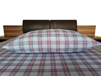 Pościel jersey 160x200 granatowa czerwona biała krata