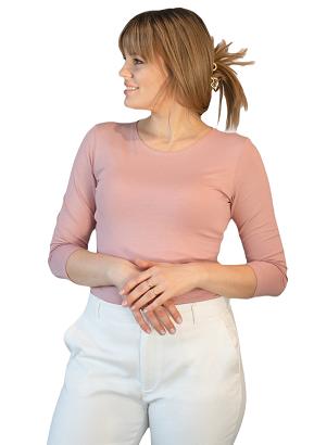 Bluzka damska z rękawem 3/4 MANATI różowa