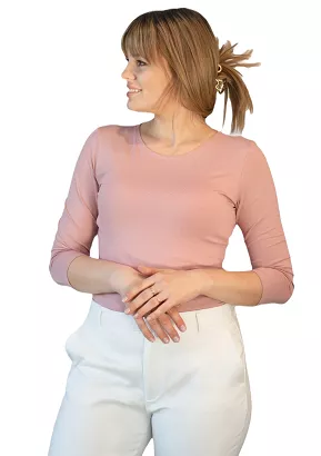 Bluzka damska z rękawem 3/4 MANATI różowa