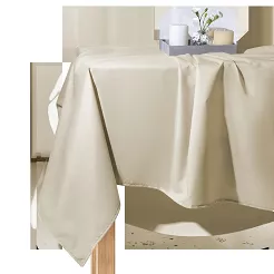 Obrus plamoodporny GAIA 140x280 ogrodowy wodoodporny jasnobeżowy