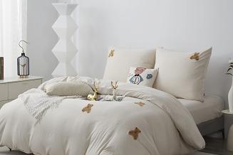 Beżowa Pościel w Misie 140x200 Cuty Misie