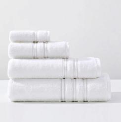 Ręcznik bambusowy Harmony 30x30 biały ze srebrną bordiurą