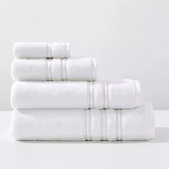 Ręcznik bambusowy Harmony 30x30 biały ze srebrną bordiurą