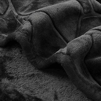 Koc akrylowy tłoczony LIV 200x220 gruby ciepły czarny