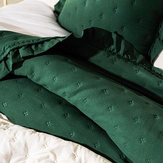 Narzuta dekoracyjna z falbaną WERONA 220x240 zielona