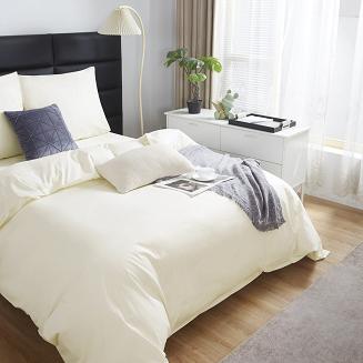 Pościel satyna bawełniana 160x200 SIN jednobarwna ecru