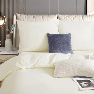 Pościel satyna bawełniana 160x200 SIN jednobarwna ecru