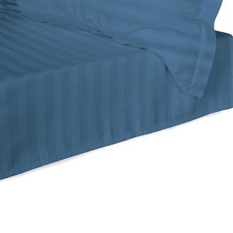 Prześcieradło satyna bambusowo-bawełniana STRIPE CORNFLOWER 160x240 Darymex jednokolorowe chabrowe