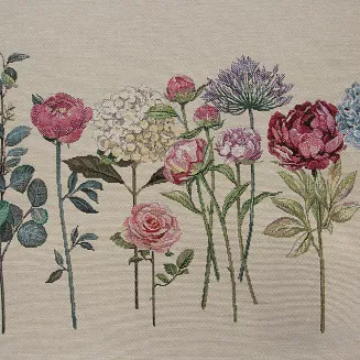Poszewka dekoracyjna gobelin45x45 Eurofirany naturalna ogrodowe kwiaty peonie