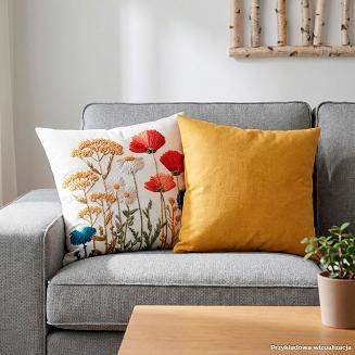 LOTTIE Z EFEKTEM WYSZYWANIA Poszewka dekoracyjna ADA 40x40cm kolor 001 biały P00384/POP/001/040040/1