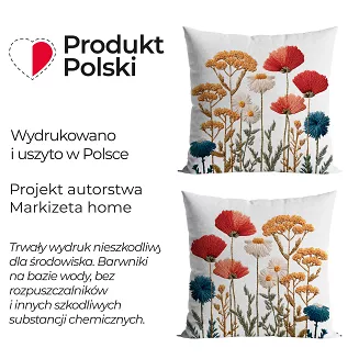 LOTTIE Z EFEKTEM WYSZYWANIA Poszewka dekoracyjna ADA 40x40cm kolor 001 biały P00384/POP/001/040040/1