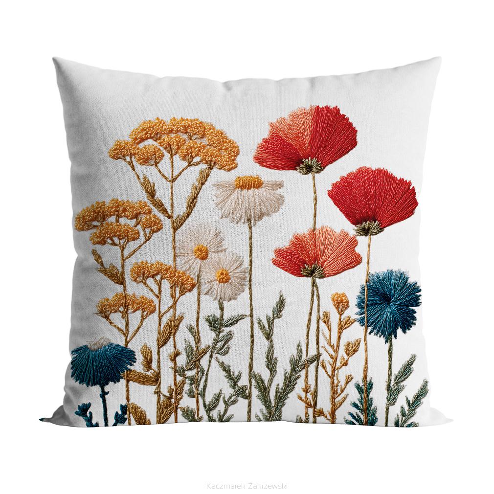 LOTTIE Z EFEKTEM WYSZYWANIA Poszewka dekoracyjna ADA 40x40cm kolor 001 biały P00384/POP/001/040040/1