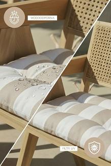 Beżowa Poduszka Siedzisko na Krzesło Ogrodowe 40x40 STRIPES