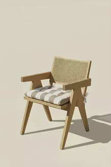 Beżowa Poduszka Siedzisko na Krzesło Ogrodowe 40x40 STRIPES