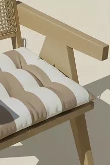 Beżowa Poduszka Siedzisko na Krzesło Ogrodowe 40x40 STRIPES