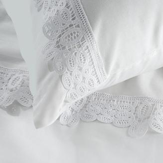 Pościel bawełniana LANA5 160x200 Eurofirany koronka biała