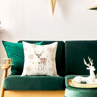 JELONKI ZIMOWA OPOWIEŚĆ Poszewka dekoracyjna VELVET 40x40cm kolor 004 beżowy PBN346/POP/004/040040/1