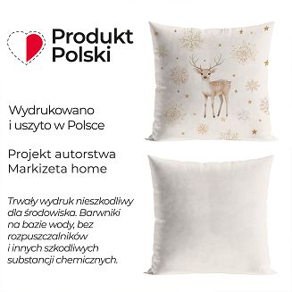 JELONKI ZIMOWA OPOWIEŚĆ Poszewka dekoracyjna VELVET 40x40cm kolor 004 beżowy PBN346/POP/004/040040/1