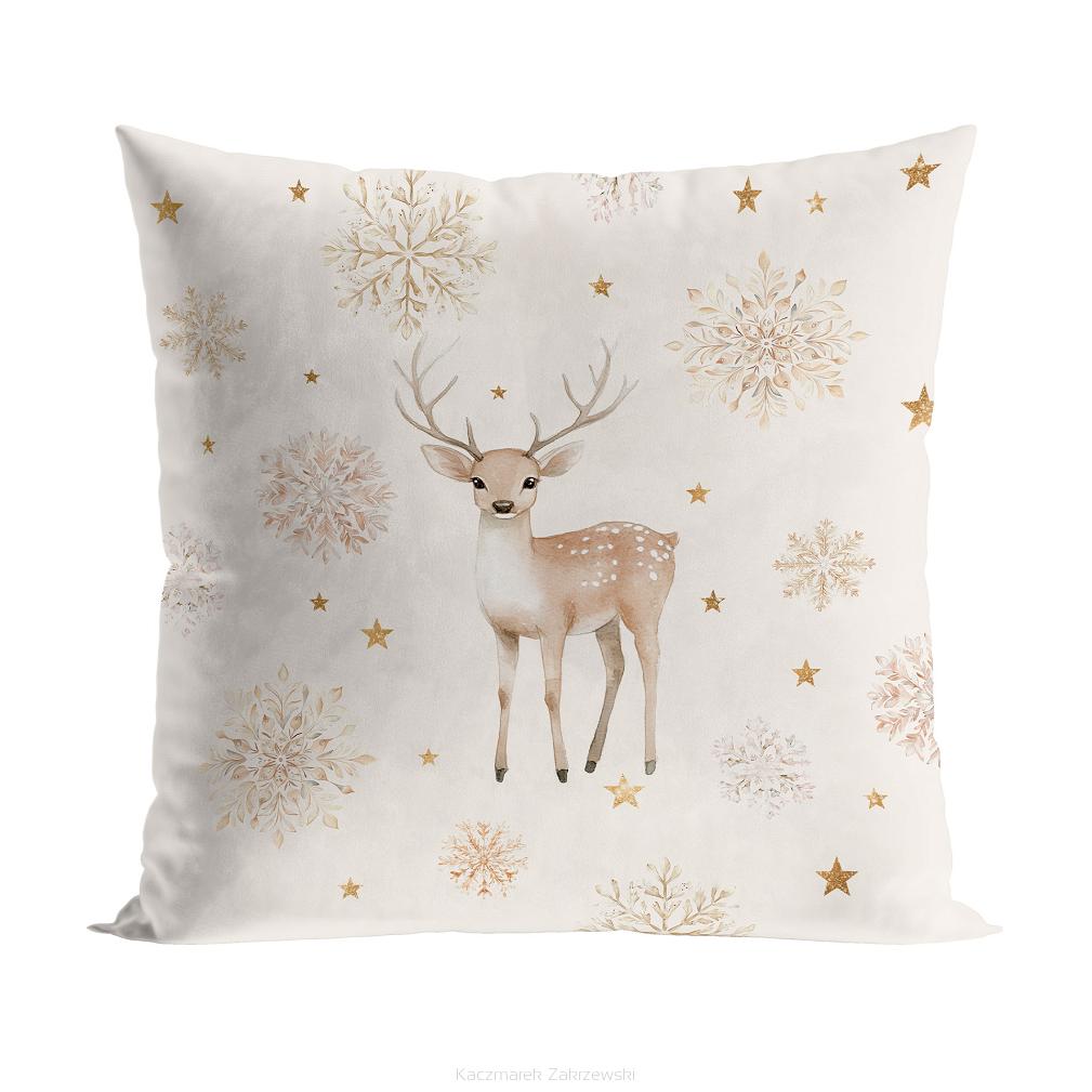JELONKI ZIMOWA OPOWIEŚĆ Poszewka dekoracyjna VELVET 40x40cm kolor 004 beżowy PBN346/POP/004/040040/1