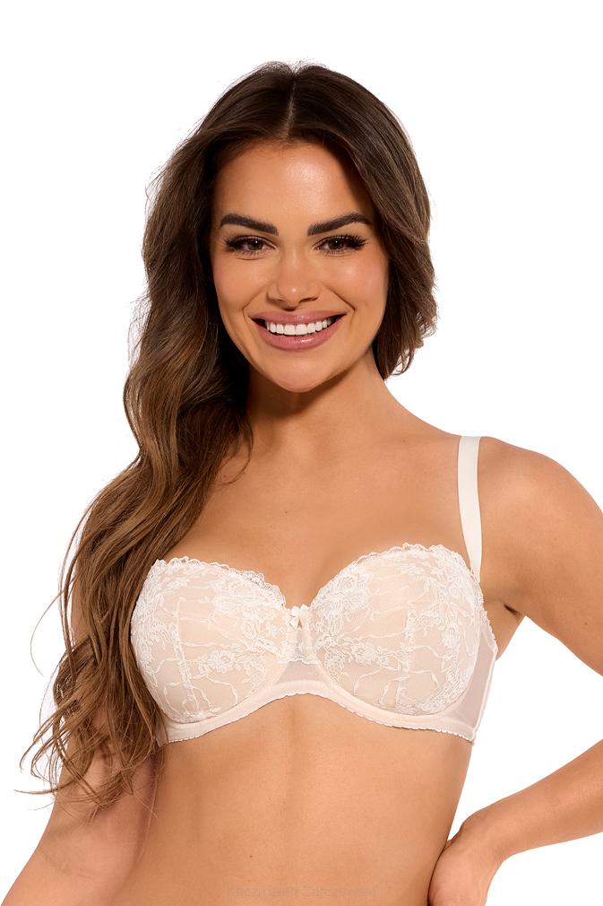 Biustonosz bardotka z koronką Esme 1281 ecru beżowy