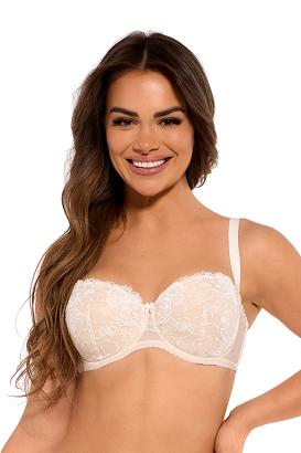 Biustonosz bardotka z koronką Esme 1281 ecru beżowy