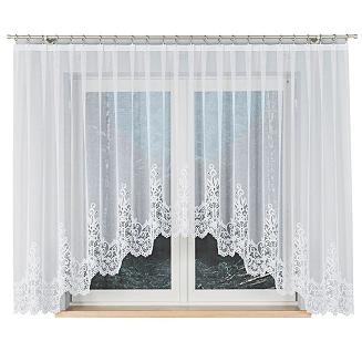 Firanka żakardowa gotowa na żabki BERENIKA 430x160 biała