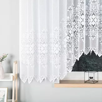 Firanka żakardowa gotowa na żabki NADIA 500x160 biała