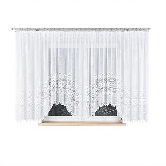 Firanka żakardowa gotowa na żabki NADIA 500x160 biała