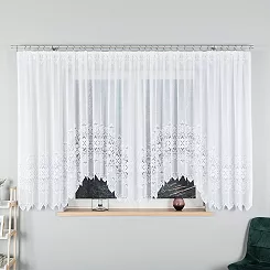 Firanka żakardowa gotowa na żabki NADIA 500x160 biała