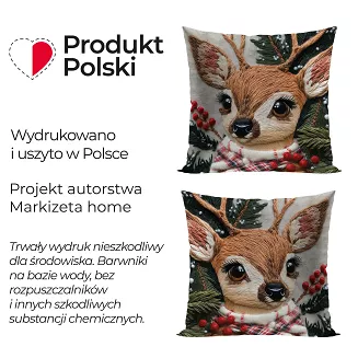 JELONEK Z EFEKTEM WYSZYWANIA Poszewka dekoracyjna VELVET 40x40cm kolor 004 beżowy PBN366/POP/004/040