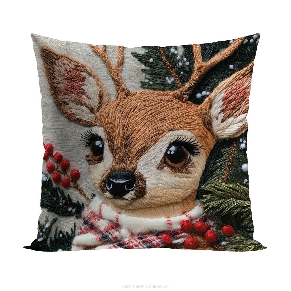 JELONEK Z EFEKTEM WYSZYWANIA Poszewka dekoracyjna VELVET 40x40cm kolor 004 beżowy PBN366/POP/004/040