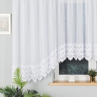 Firanka żakardowa gotowa na żabki FELICJA 600x160 biała