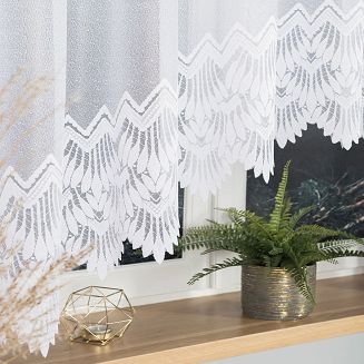 Firanka żakardowa gotowa na żabki FELICJA 600x160 biała