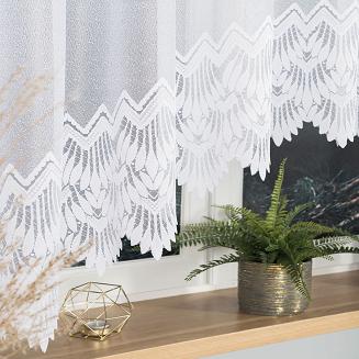 Firanka żakardowa gotowa na żabki FELICJA 600x160 biała