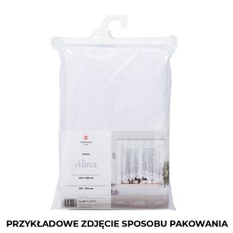 Firanka żakardowa gotowa na żabki FELICJA 600x160 biała