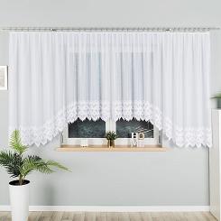 Firanka żakardowa gotowa na żabki FELICJA 600x160 biała