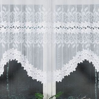 Firanka żakardowa gotowa na żabki BASTIA 300x120 biała
