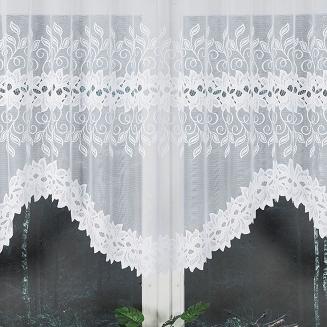 Firanka żakardowa gotowa na żabki BASTIA 300x120 biała