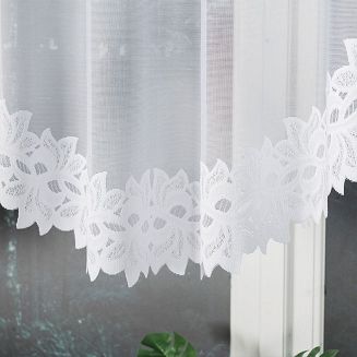 Firanka żakardowa gotowa na żabki BASTIA 300x120 biała