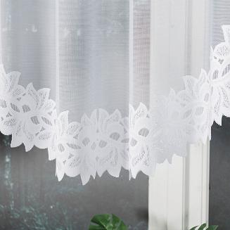 Firanka żakardowa gotowa na żabki BASTIA 300x120 biała