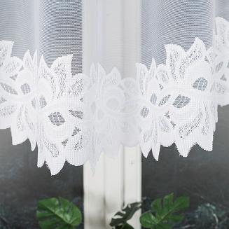 Firanka żakardowa gotowa na żabki BASTIA 300x120 biała