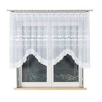 Firanka żakardowa gotowa na żabki BASTIA 300x120 biała