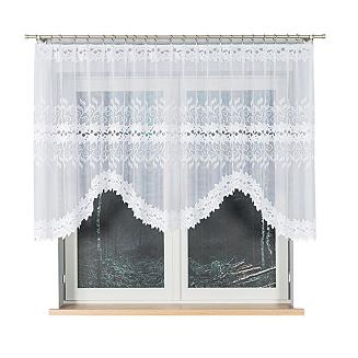 Firanka żakardowa gotowa na żabki BASTIA 300x120 biała