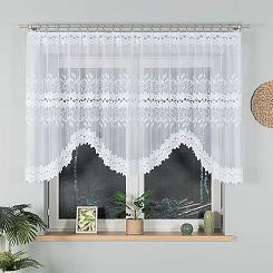 Firanka żakardowa gotowa na żabki BASTIA 300x120 biała