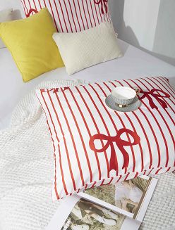 Biała Świąteczna Pościel z Mikrofibry z Nadrukiem 220x200 Xmass Bow