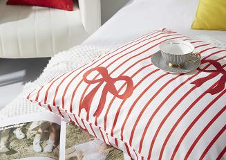 Biała Świąteczna Pościel z Mikrofibry z Nadrukiem 220x200 Xmass Bow