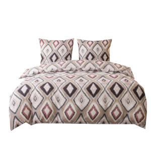Komplet pościeli dwustronnej 160x200 brązowa w azteckie romby