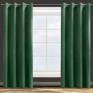 Zasłona gotowa na przelotkach ROSA 140x250 Design91 zielony